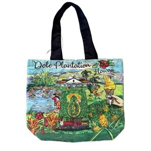 Dole Plantation Hawaii Shoppers Canvas Tote Colorful Dole Whip 17" x 14"
